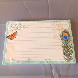Butterfly Peacock Legacy RECIPE CARDS Blue Green 50 NEW SEALED Kitchen Cooking